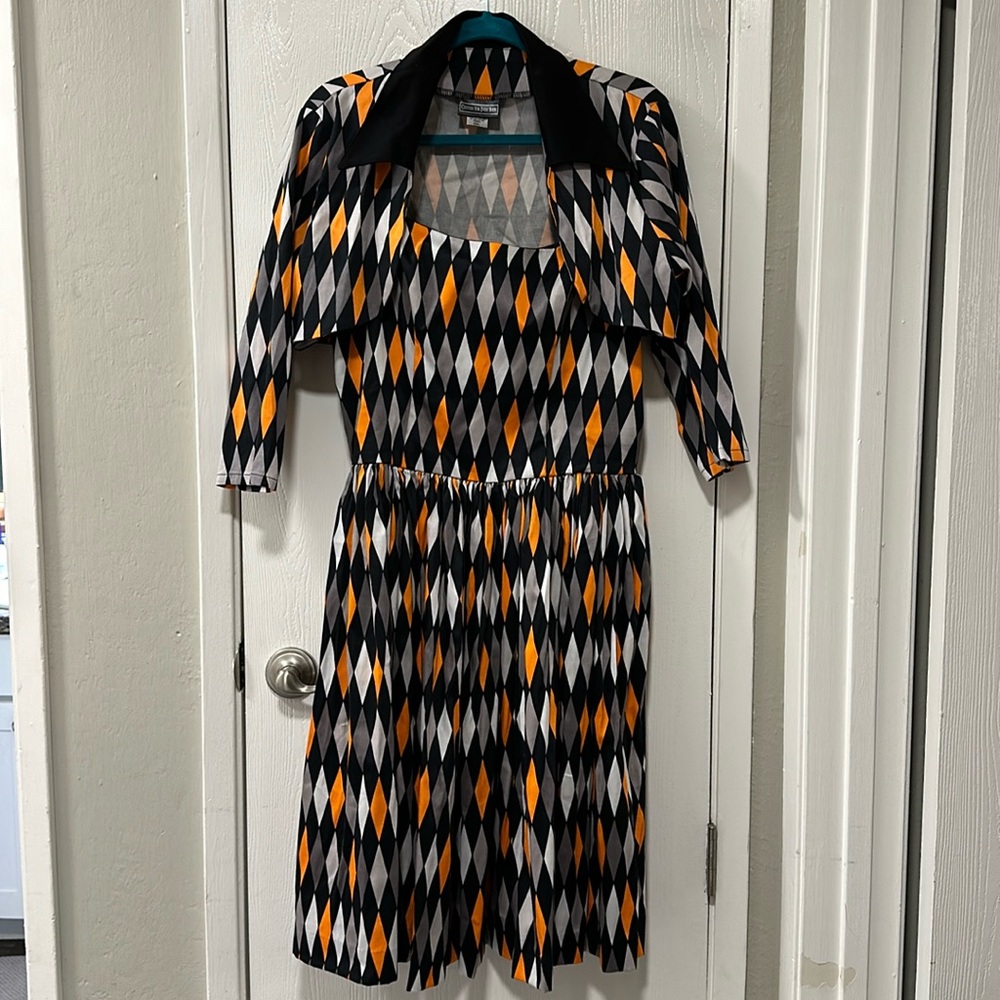 Pinup girl clothing Halloween Harlequin Jenny Dress and Bolero 2x